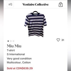 Miu Miu Multicolor Striped Tee